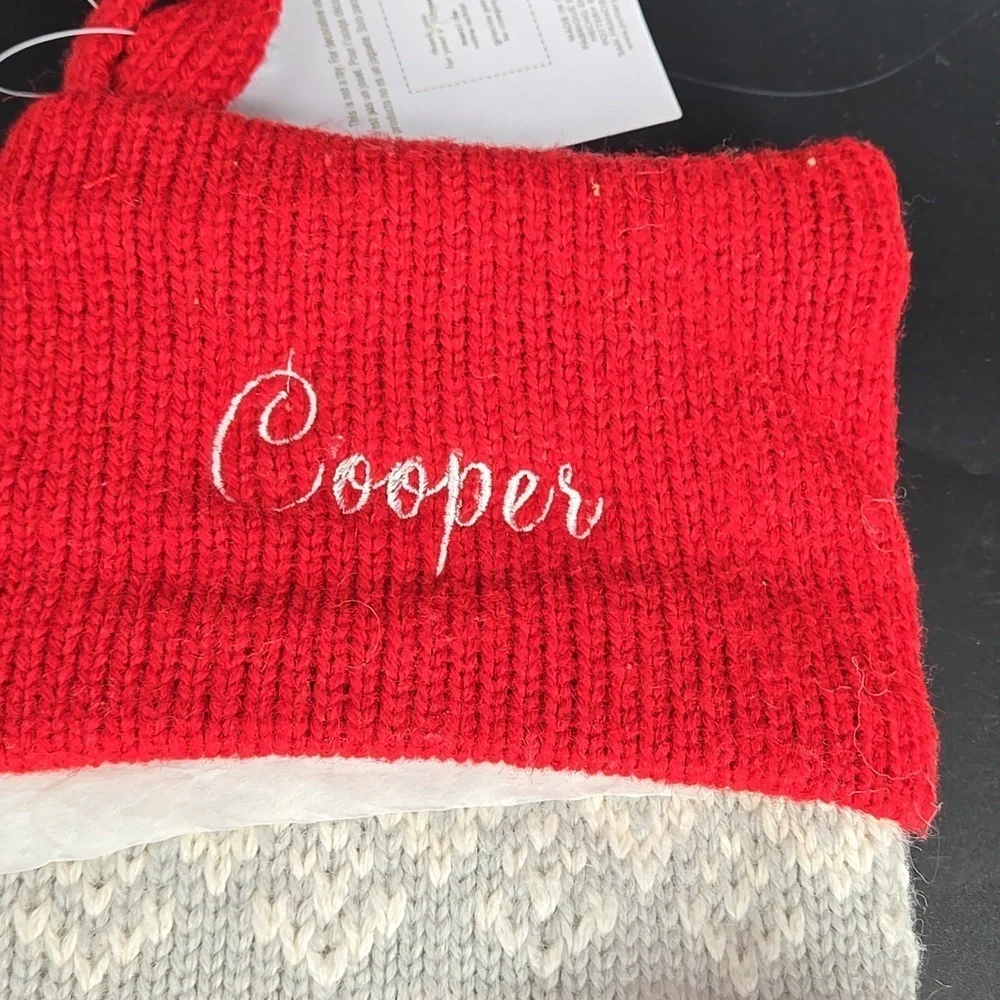 NEW COOPER Pottery Barn Christmas Holiday Stocking Wool Blend Fair Isle